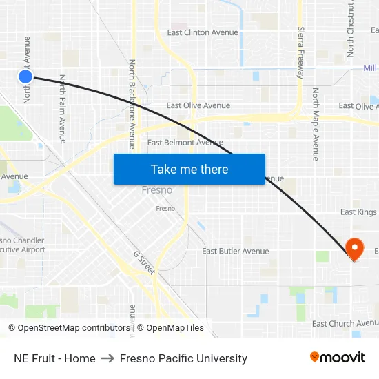 NE Fruit - Home to Fresno Pacific University map
