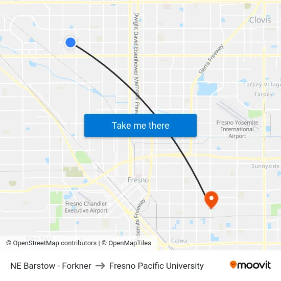 NE Barstow - Forkner to Fresno Pacific University map