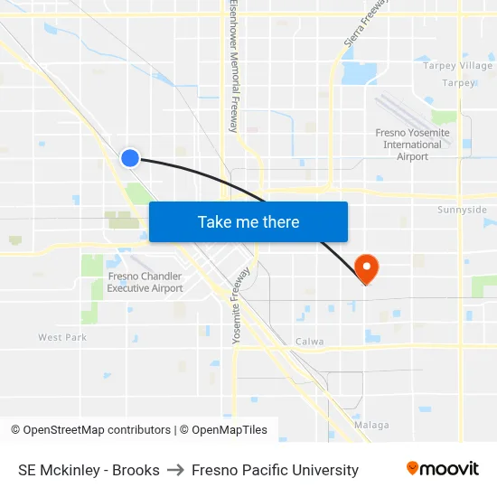 SE Mckinley - Brooks to Fresno Pacific University map