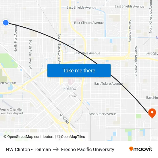 NW Clinton - Teilman to Fresno Pacific University map