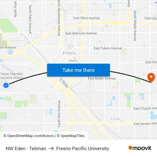 NW Eden - Teilman to Fresno Pacific University map