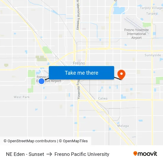 NE Eden - Sunset to Fresno Pacific University map
