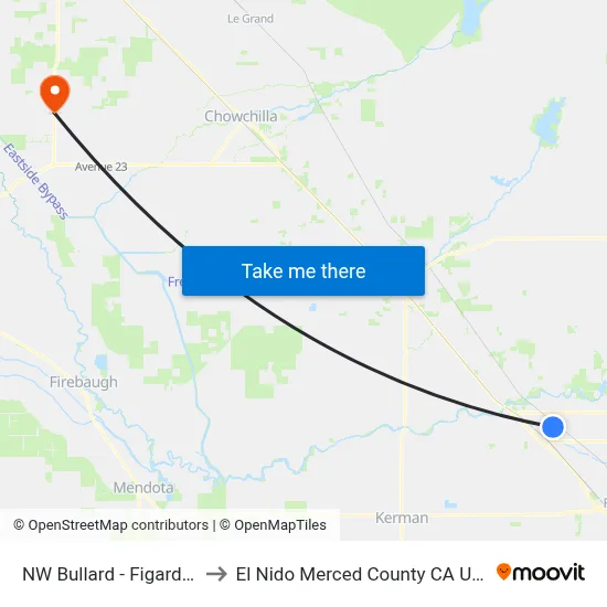 NW Bullard - Figarden to El Nido Merced County CA USA map