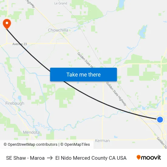 SE Shaw - Maroa to El Nido Merced County CA USA map
