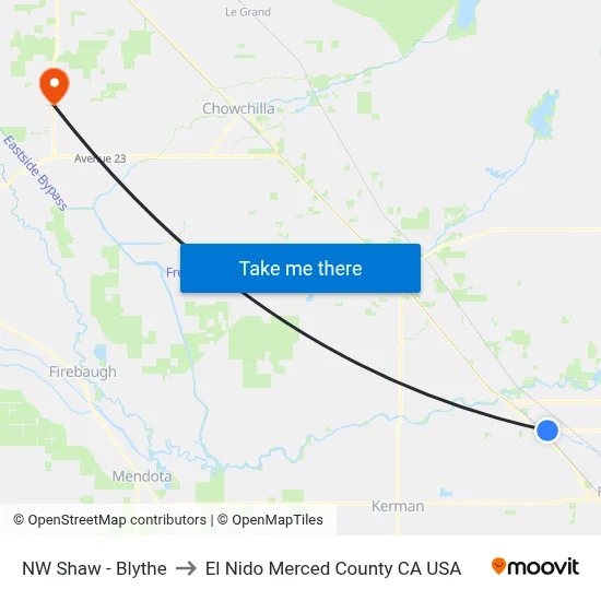 NW Shaw - Blythe to El Nido Merced County CA USA map