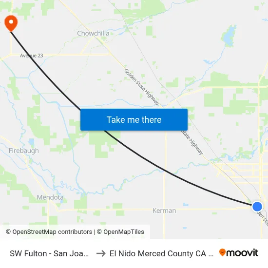 SW Fulton - San Joaquin to El Nido Merced County CA USA map
