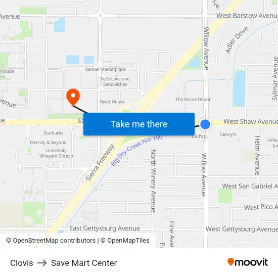 Clovis to Save Mart Center map