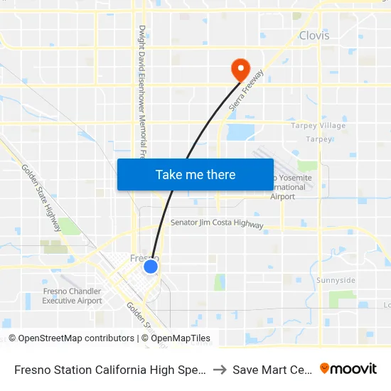 Fresno Station California High Speed Rail to Save Mart Center map