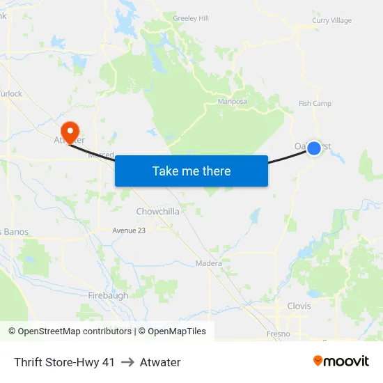 Thrift Store-Hwy 41 to Atwater map