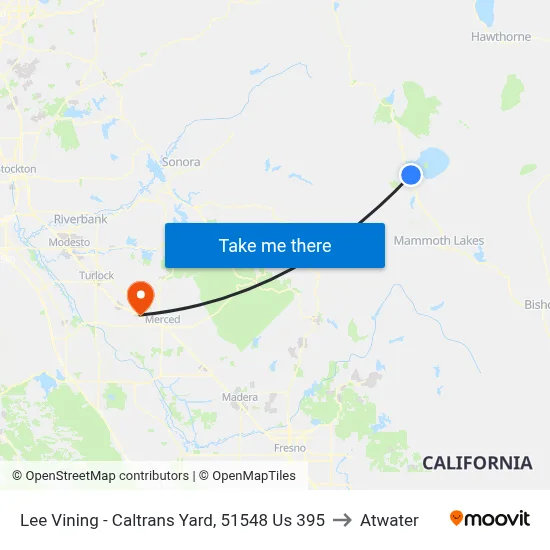 Lee Vining - Caltrans Yard, 51548 Us 395 to Atwater map