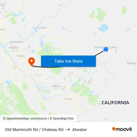 Old Mammoth Rd / Chateau Rd to Atwater map