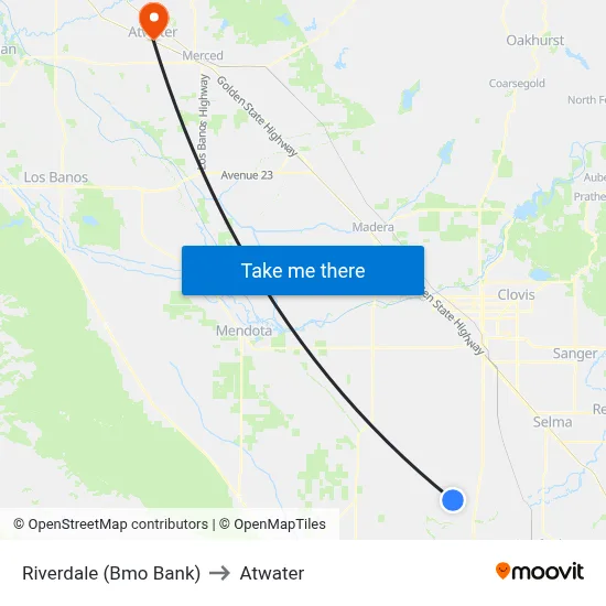 Riverdale (Bmo Bank) to Atwater map