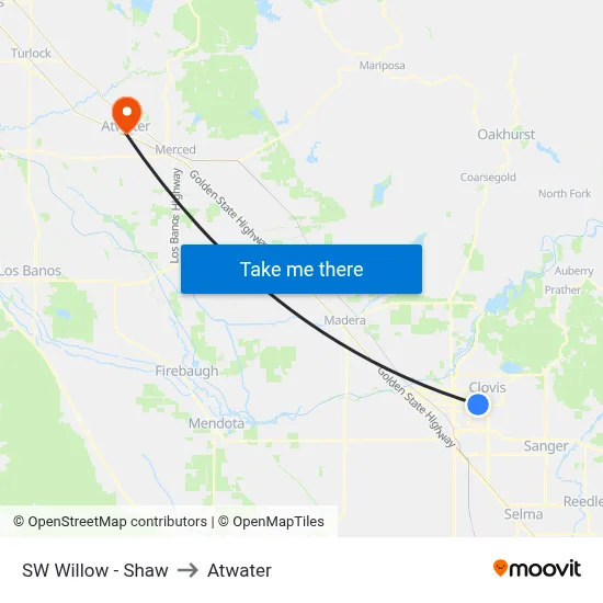 SW Willow - Shaw to Atwater map
