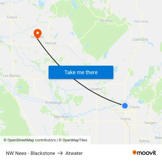 NW Nees - Blackstone to Atwater map