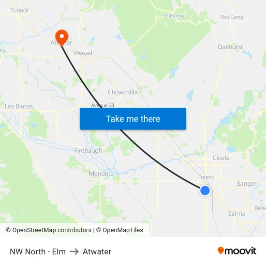 NW North - Elm to Atwater map