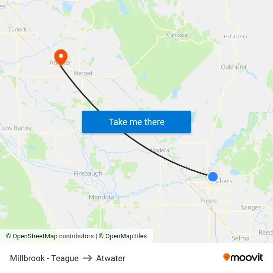 Millbrook - Teague to Atwater map