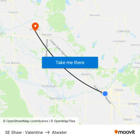 SE Shaw - Valentine to Atwater map