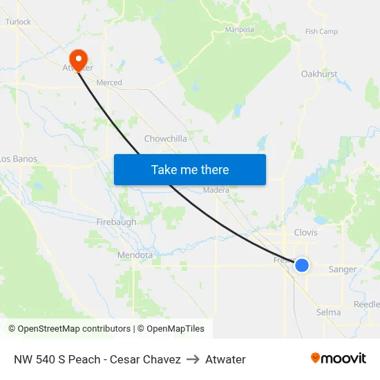 NW 540 S Peach - Cesar Chavez to Atwater map