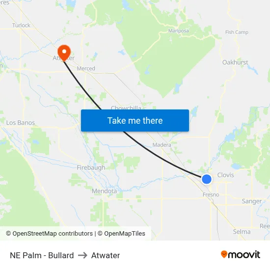 NE Palm - Bullard to Atwater map