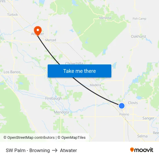 SW Palm - Browning to Atwater map