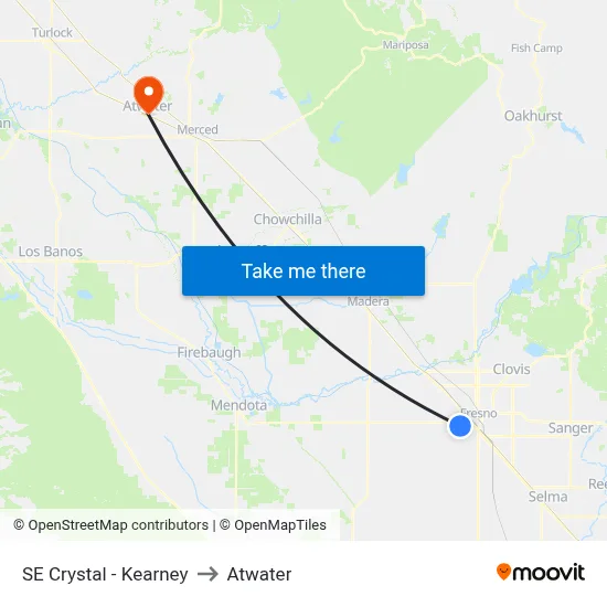 SE Crystal - Kearney to Atwater map