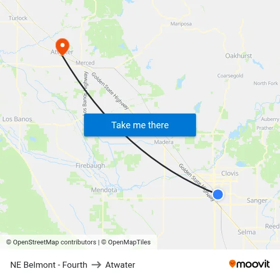 NE Belmont - Fourth to Atwater map
