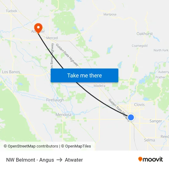 NW Belmont - Angus to Atwater map