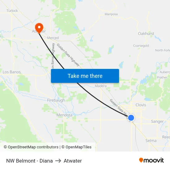NW Belmont - Diana to Atwater map