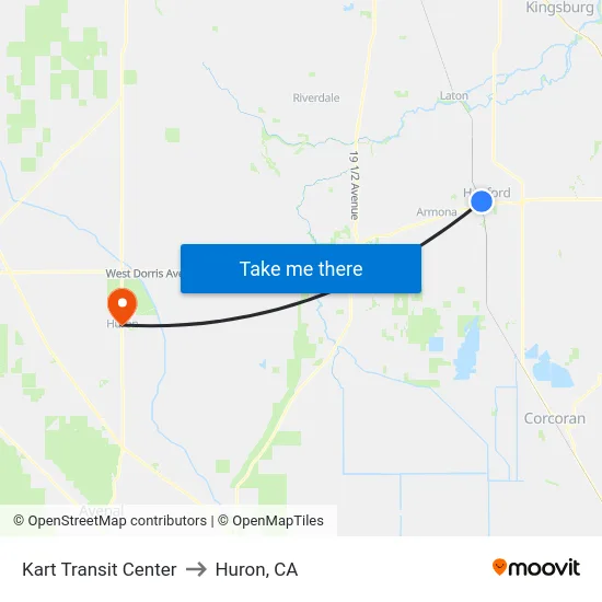 Kart Transit Center to Huron, CA map