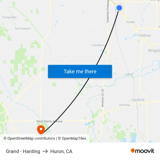 Grand - Harding to Huron, CA map