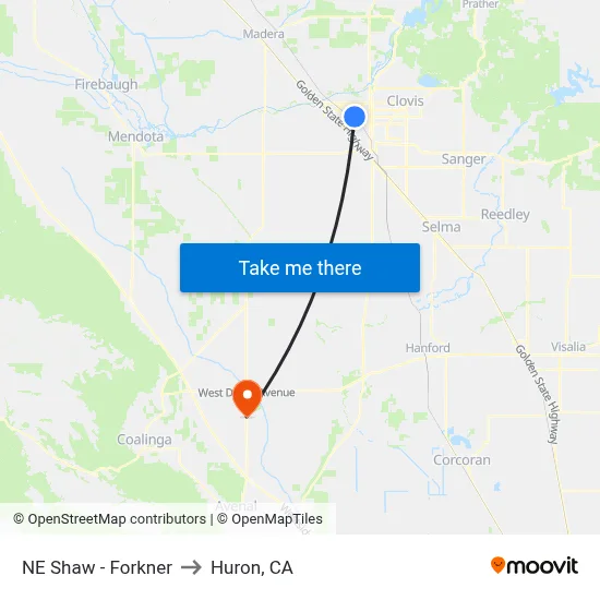NE Shaw - Forkner to Huron, CA map