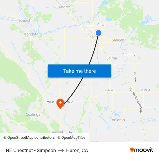NE Chestnut - Simpson to Huron, CA map