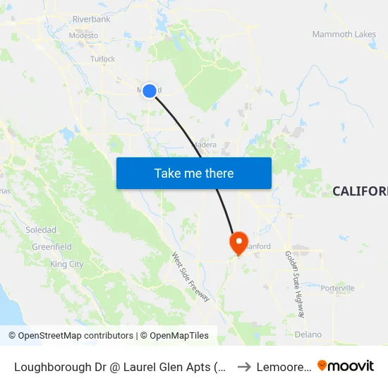 Loughborough Dr @ Laurel Glen Apts (Westbound) to Lemoore, CA map