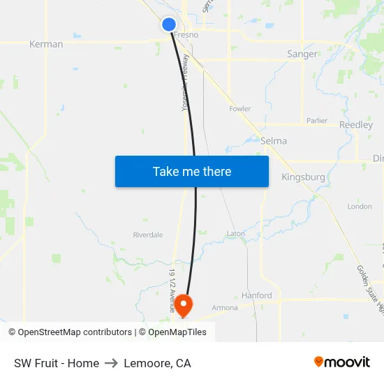 SW Fruit - Home to Lemoore, CA map