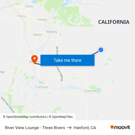 River View Lounge - Three Rivers to Hanford, CA map