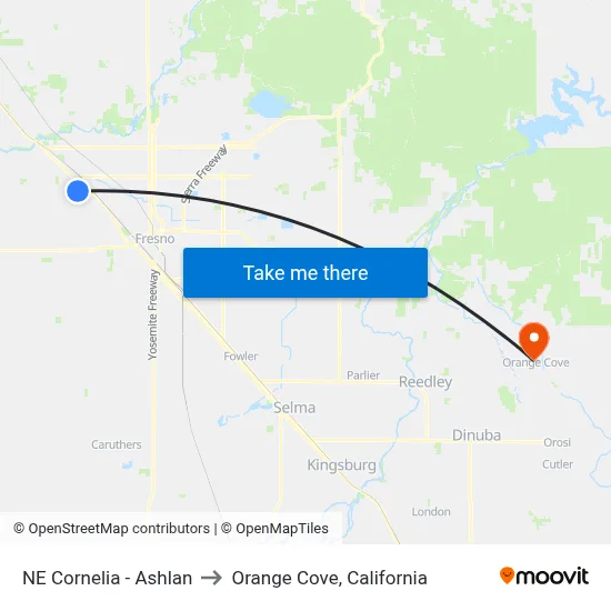NE Cornelia - Ashlan to Orange Cove, California map