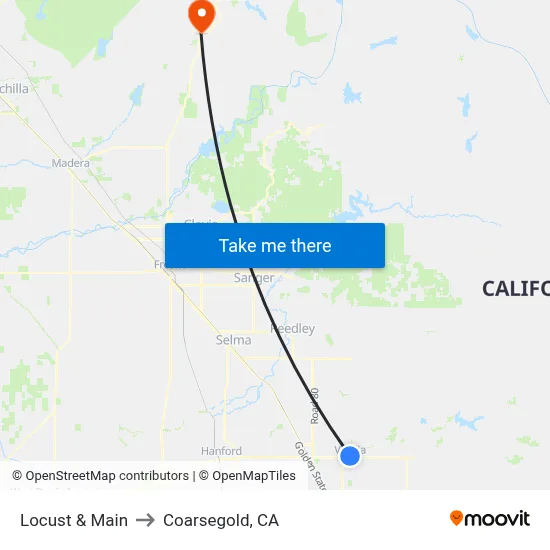 Locust & Main to Coarsegold, CA map