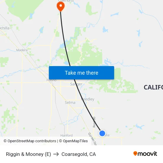 Riggin & Mooney (E) to Coarsegold, CA map
