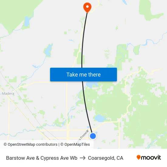 Barstow Ave & Cypress Ave Wb to Coarsegold, CA map