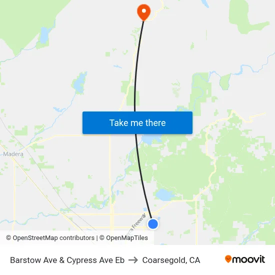Barstow Ave & Cypress Ave Eb to Coarsegold, CA map