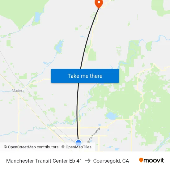 Manchester Transit Center Eb 41 to Coarsegold, CA map