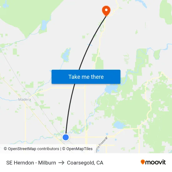 SE Herndon - Milburn to Coarsegold, CA map