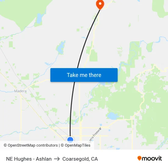 NE Hughes - Ashlan to Coarsegold, CA map