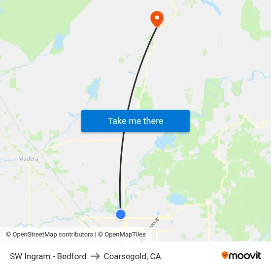SW Ingram - Bedford to Coarsegold, CA map