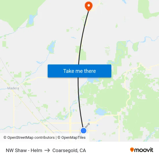 NW Shaw - Helm to Coarsegold, CA map