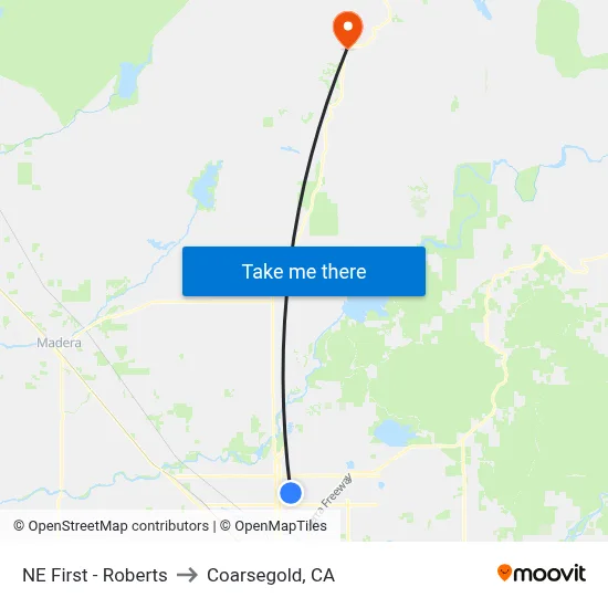 NE First - Roberts to Coarsegold, CA map