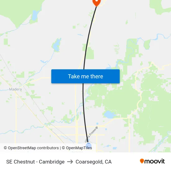 SE Chestnut - Cambridge to Coarsegold, CA map