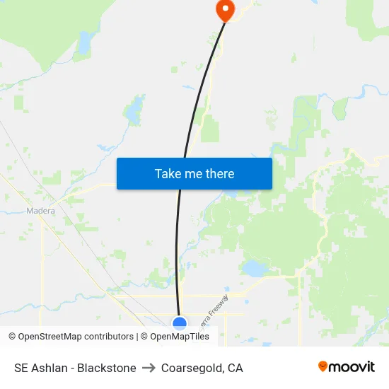 SE Ashlan - Blackstone to Coarsegold, CA map