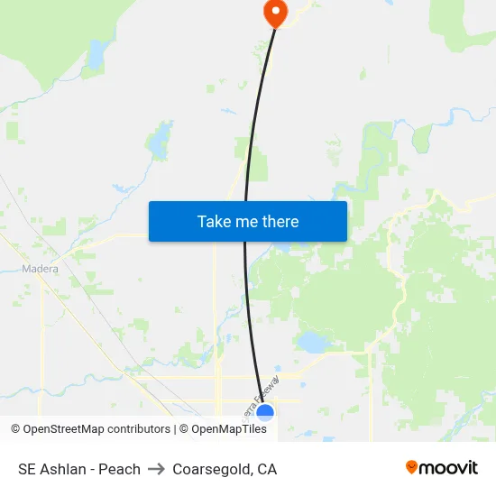 SE Ashlan - Peach to Coarsegold, CA map
