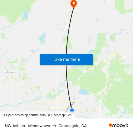 NW Ashlan - Minnewawa to Coarsegold, CA map